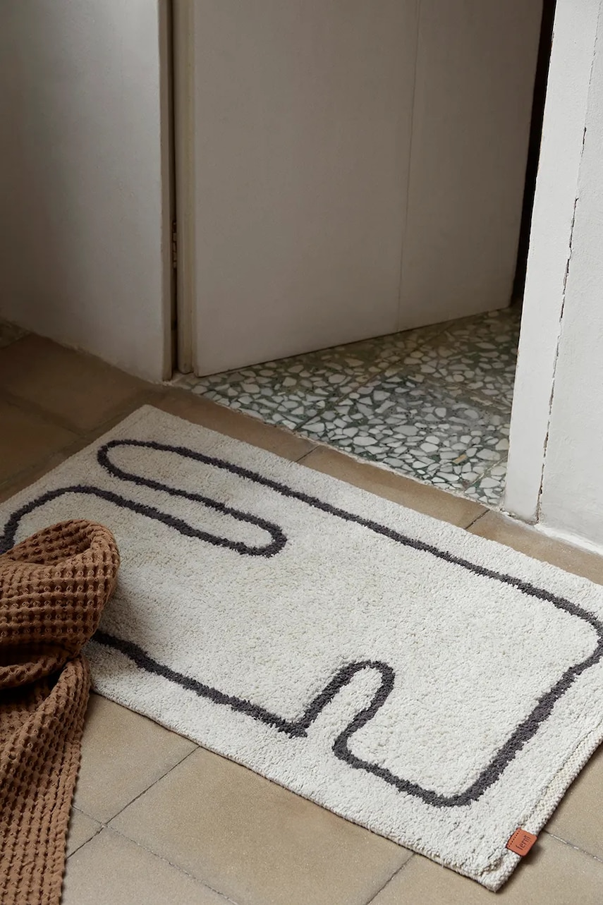 Хлопковый коврик ferm LIVING Lay цвет бежевый Хлопковый коврик ferm LIVING Lay цвет бежевый