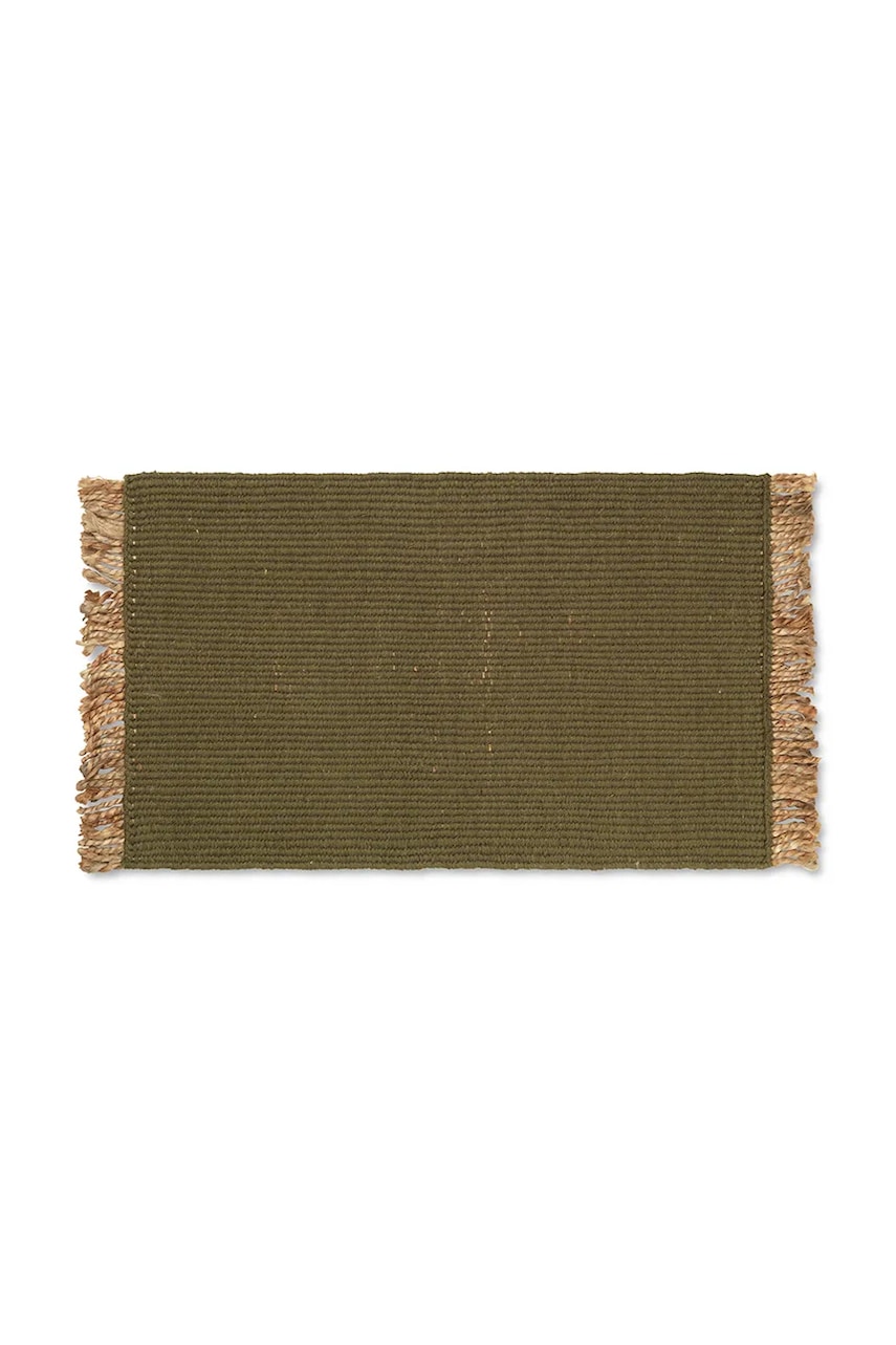 ferm LIVING covor Block Mat culoarea verde