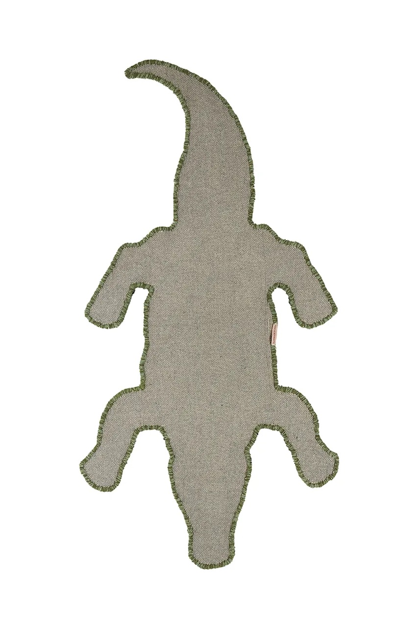 Μάλλινο χαλί Doing Goods Coolio Crocodile S χρώμα: πράσινο φωτογραφία