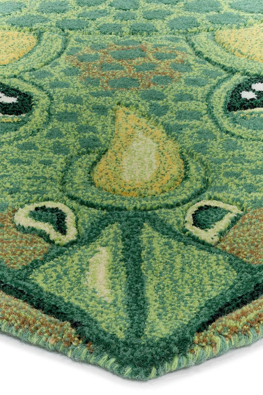 Μάλλινο χαλί Doing Goods Triceratop Head χρώμα: πράσινο φωτογραφία