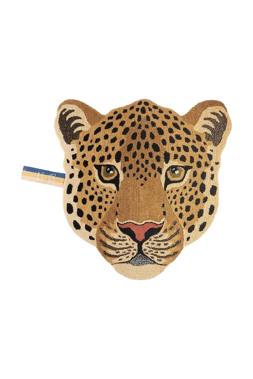 Doing Goods covor de lână Himani Leopard Head culoarea galben
