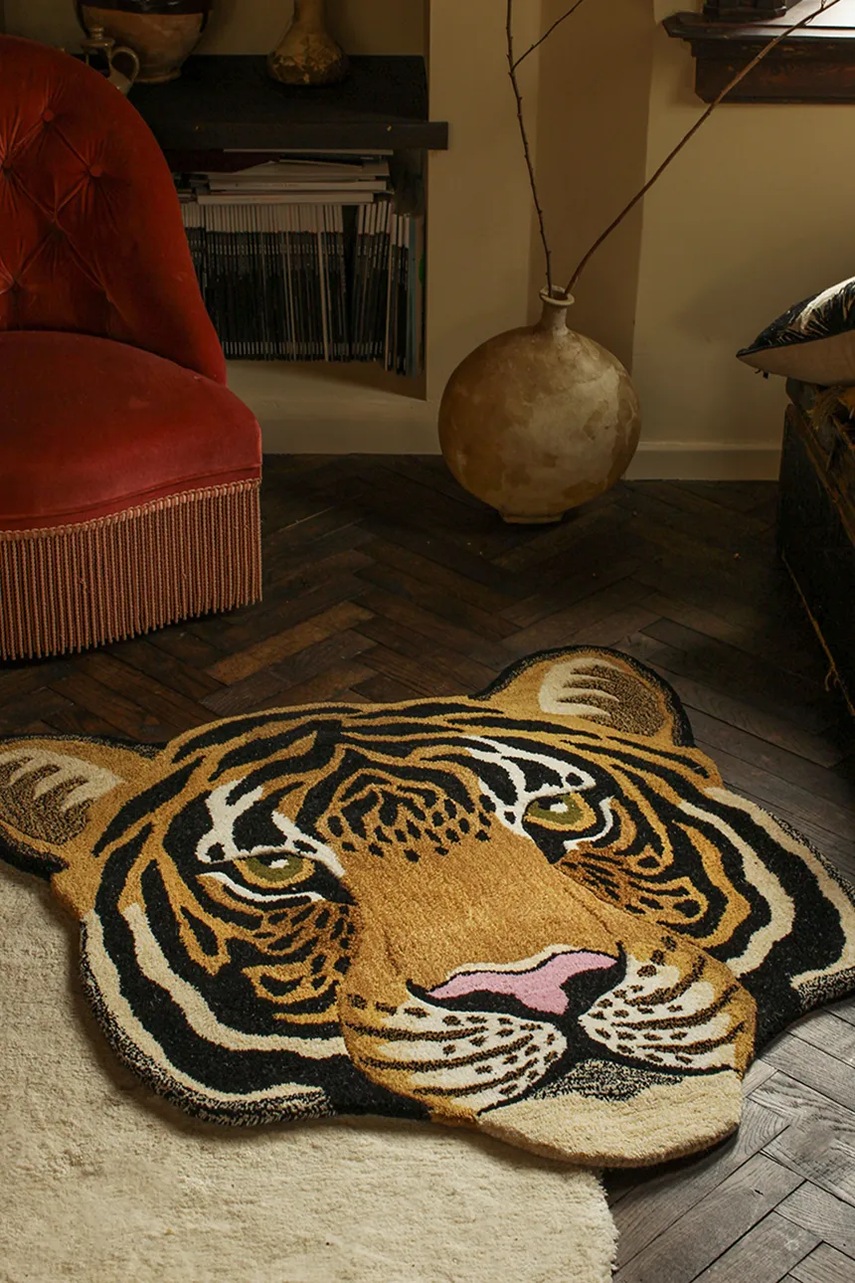 Vlnený koberec Doing Goods Rajah Tiger Head