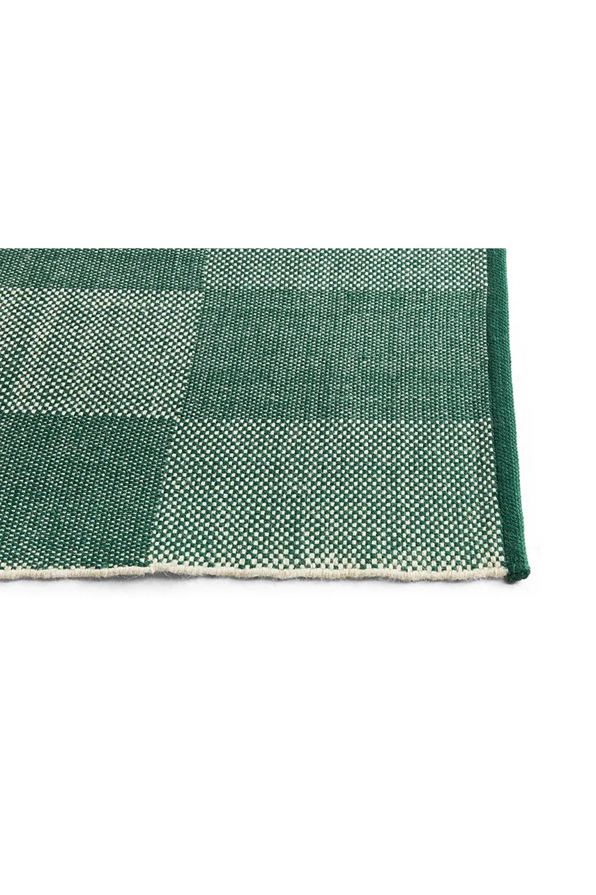 Μάλλινο χαλί HAY Check 140 x 200 cm χρώμα: τιρκουάζ φωτογραφία