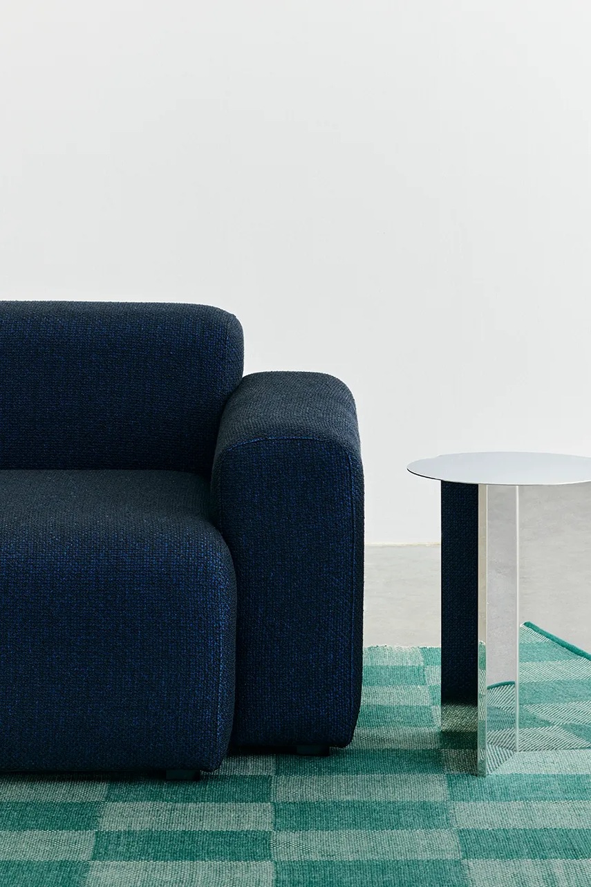 Μάλλινο χαλί HAY Check 140 x 200 cm χρώμα: τιρκουάζ φωτογραφία