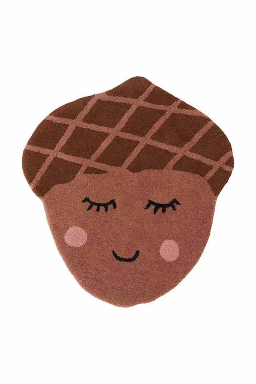 OYOY covor de lână Acorn 80 x 80 cm culoare maro