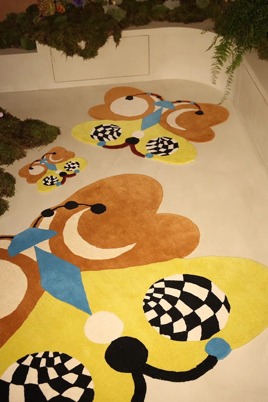 Μάλλινο χαλί Doing Goods Melody Moon Butterfly 85 x 100 cm φωτογραφία