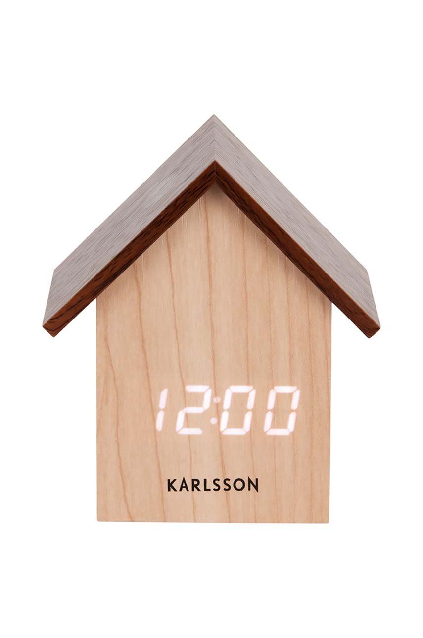 Budík Karlsson Alarm Clock - béžová - MDF deska