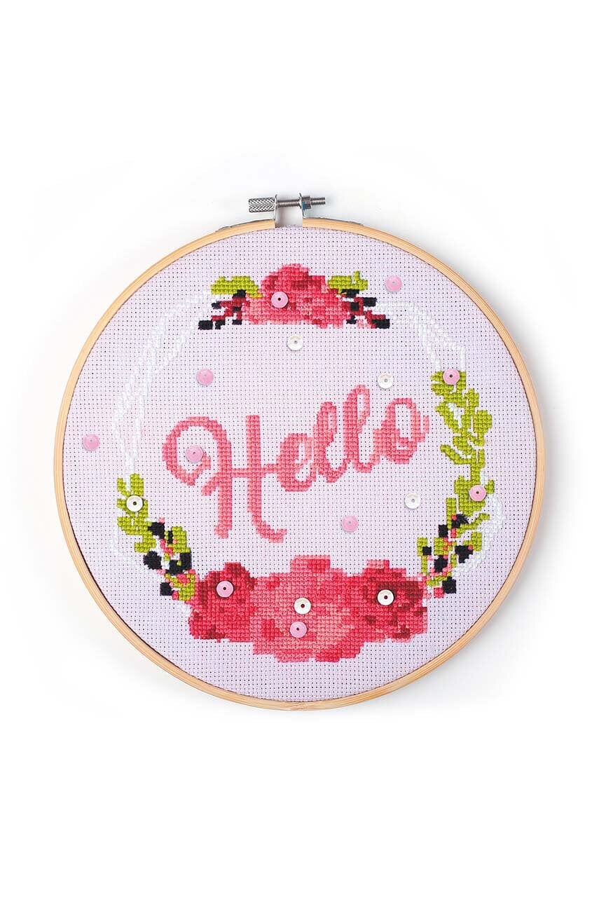 Graine Creative trusa de broderie Hello In Wood