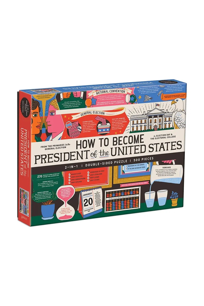 

Пъзел Galison How to Become President of the United States 500 elementów, Многоцветен