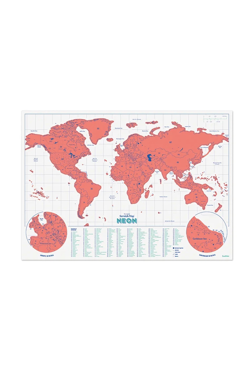 Luckies of London hartă răzuibilă Coral