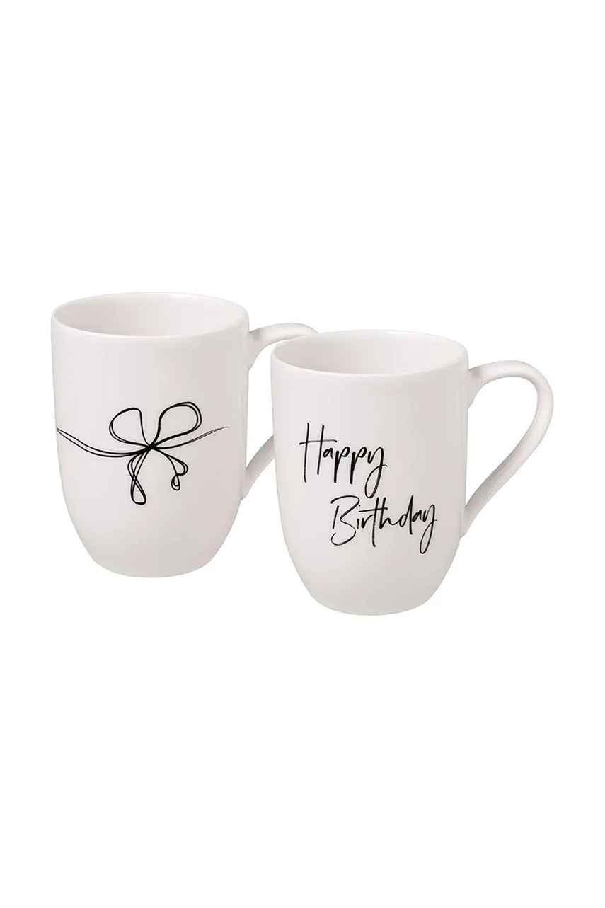 Villeroy & Boch set căni Statement Happy Birthday 290 ml 2-pack culoarea alb