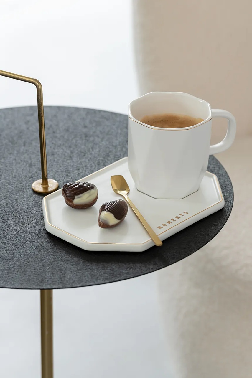 Φλιτζάνι και πιατάκι J-Line 215 ml χρώμα: άσπρο φωτογραφία