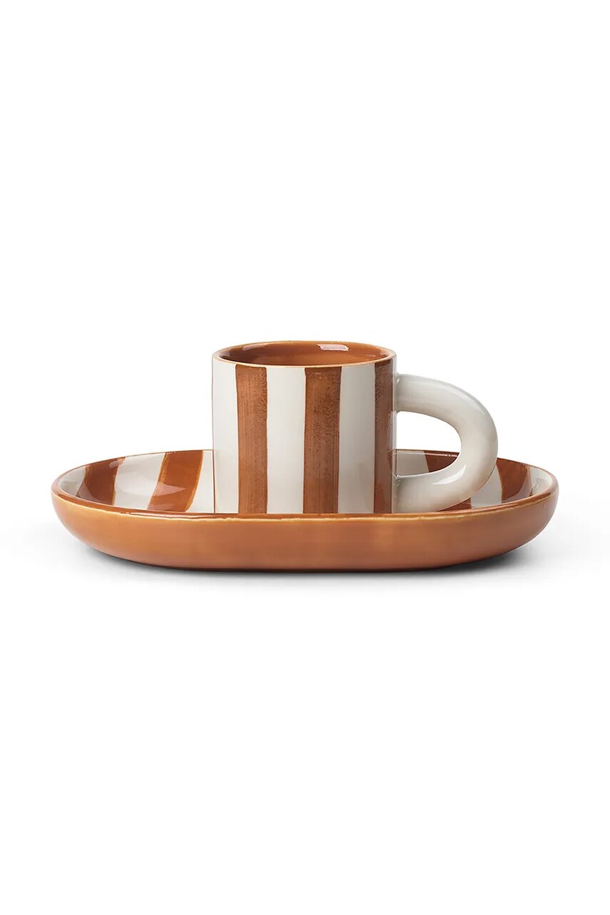 ferm LIVING cănă și farfuriuță Milu 160 ml