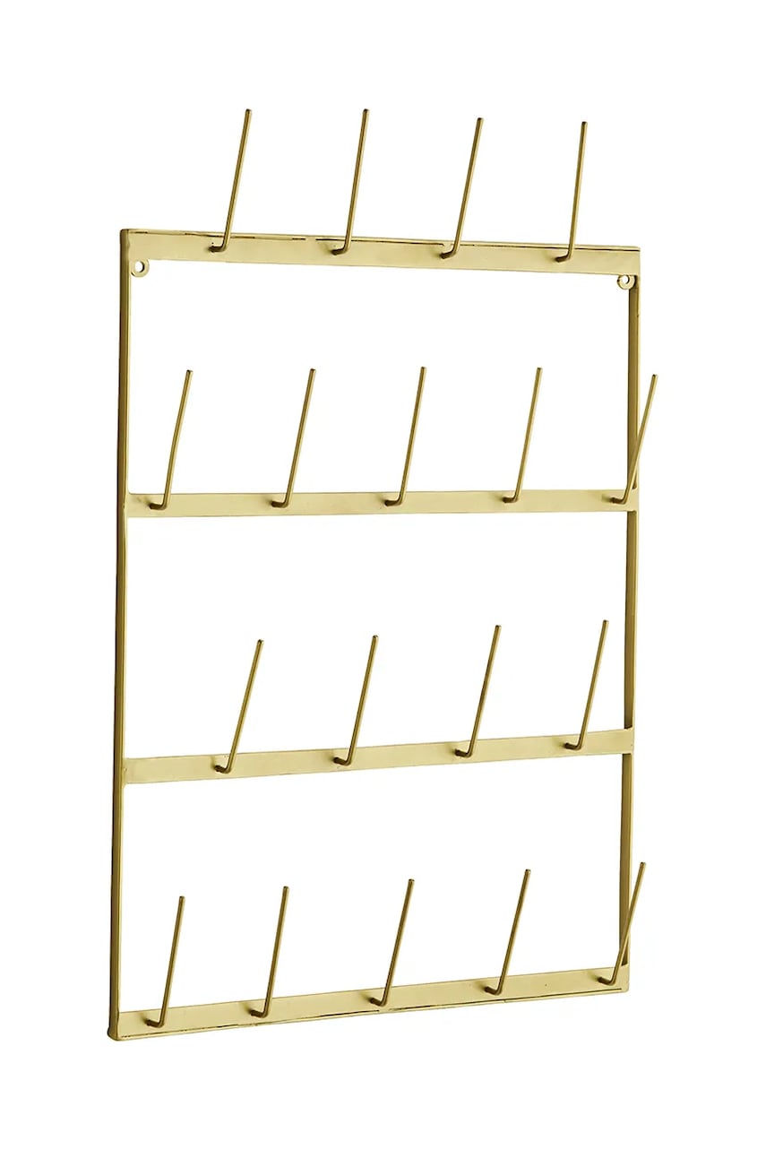 Madam Stoltz organizator de pahare 40 x 7 x 62 cm culoarea galben