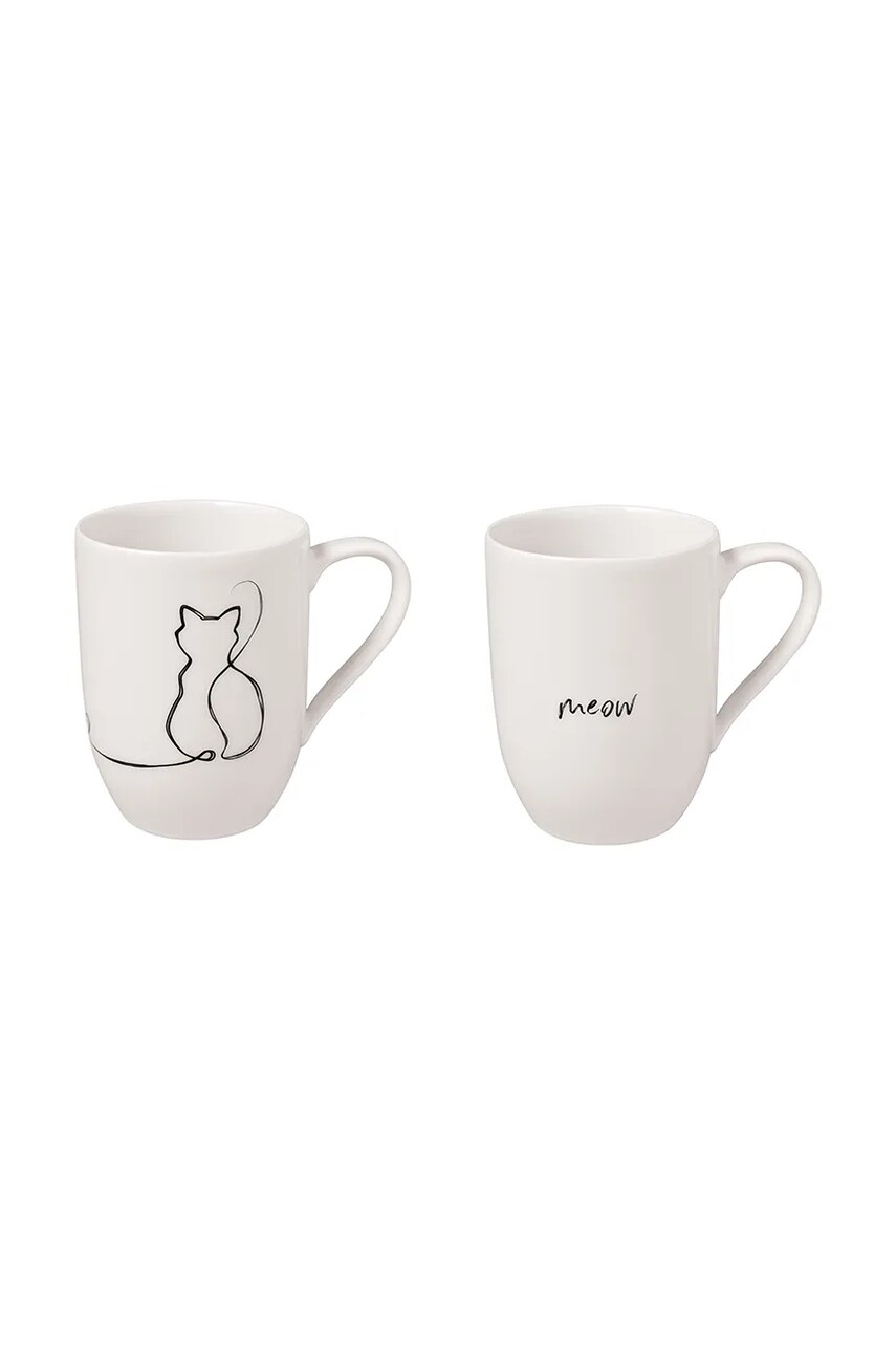 Villeroy & Boch set cani Statement Cat 280 ml 2-pack culoarea alb
