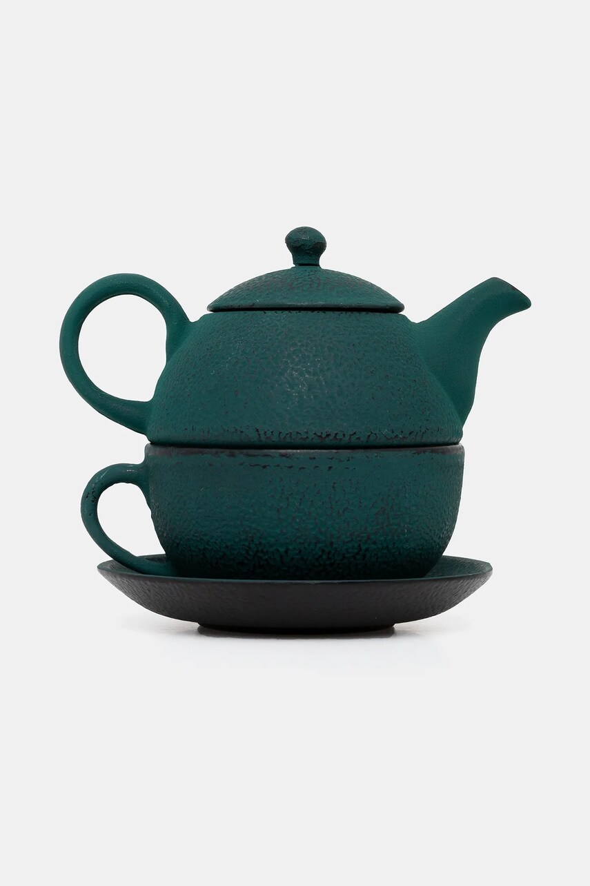 Cookini ceainic din fontă cu ceșcuță Arare 500 ml culoarea verde