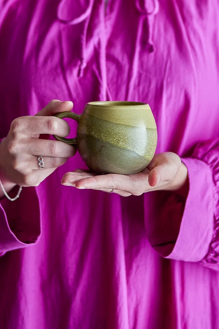 Κούπα Bloomingville Paula 275 ml χρώμα: πράσινο φωτογραφία