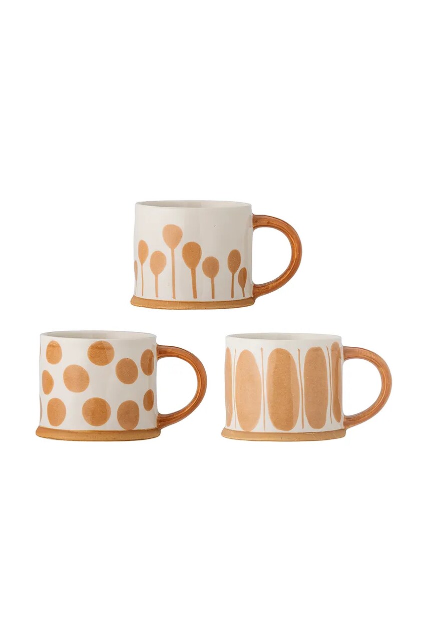 Bloomingville set de căni Linora 450 ml 3-pack culoarea portocaliu