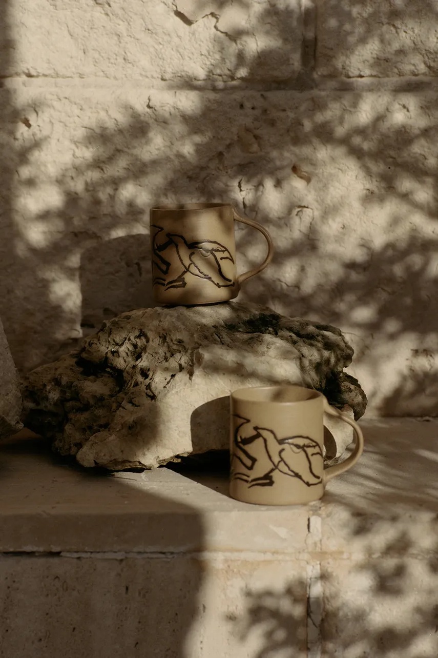 Чашка ferm LIVING Vuelo Mug 300 ml цвет бежевый