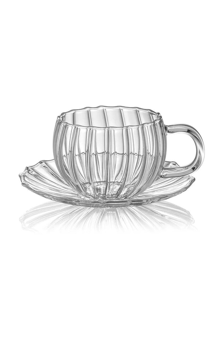 IVV ceașcă și farfurioara Sahara 70 ml 2-pack culoarea transparent