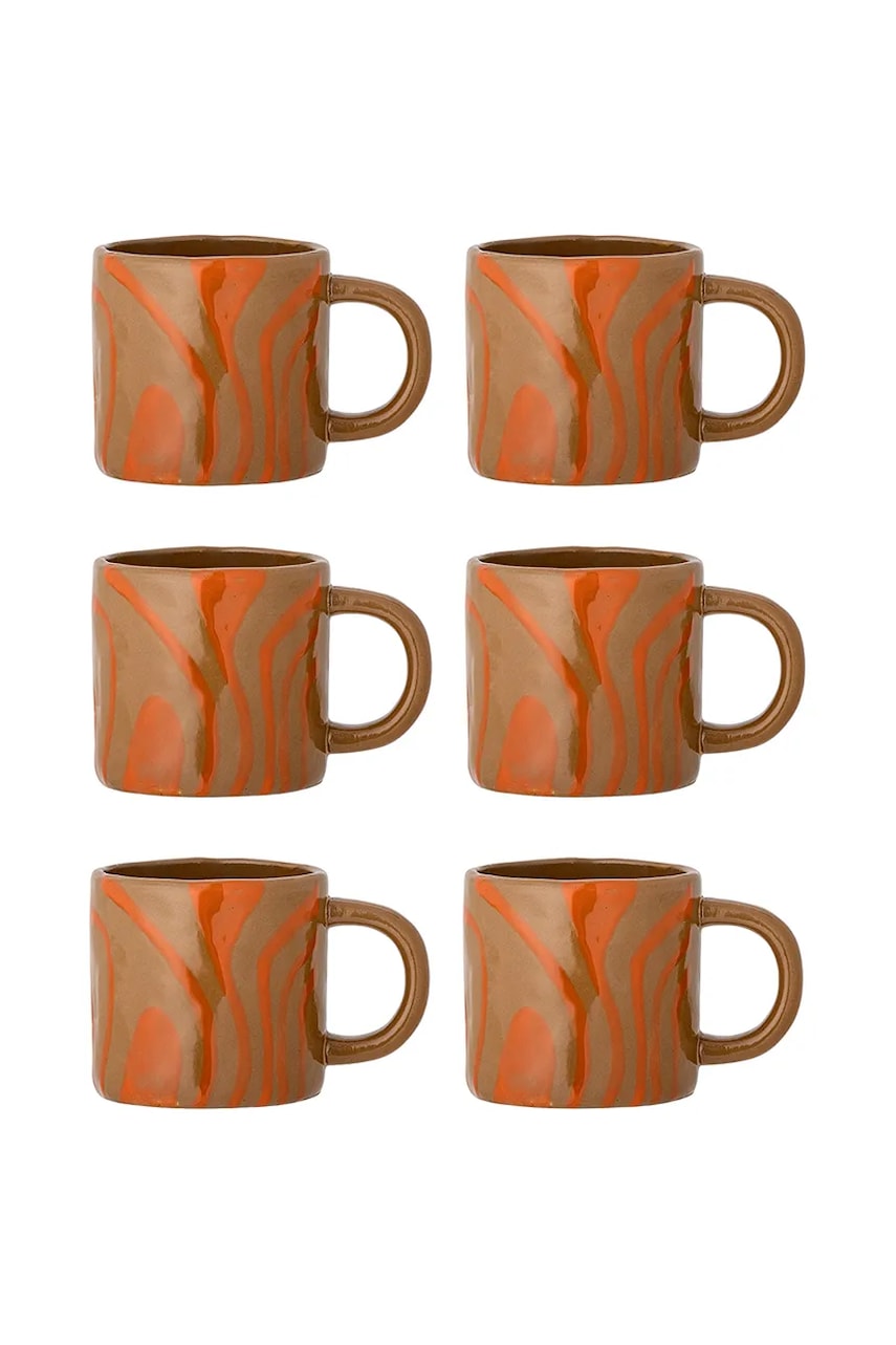 Bloomingville set căni Ninka 250 ml 6-pack culoarea portocaliu