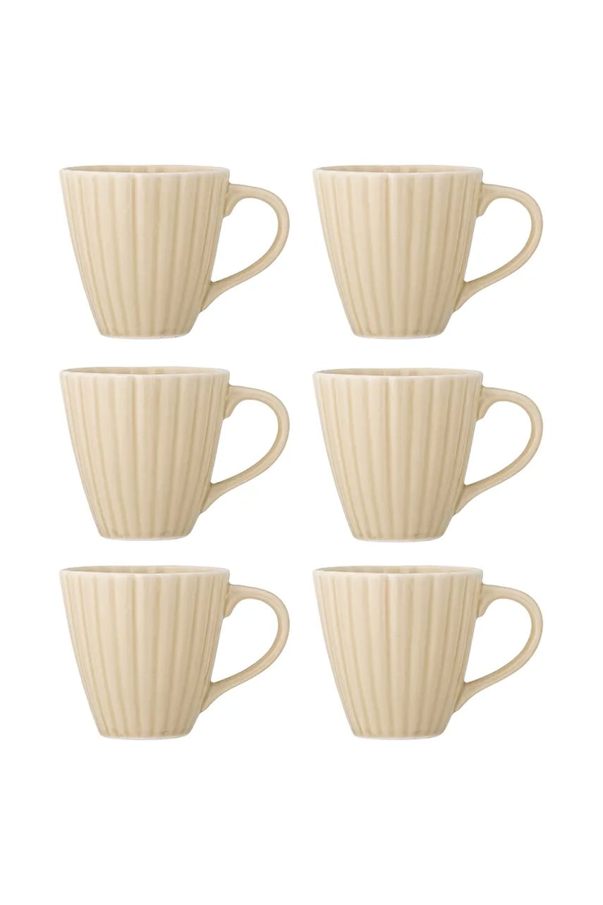 Bloomingville set căni Latina 220 ml 6-pack culoarea bej