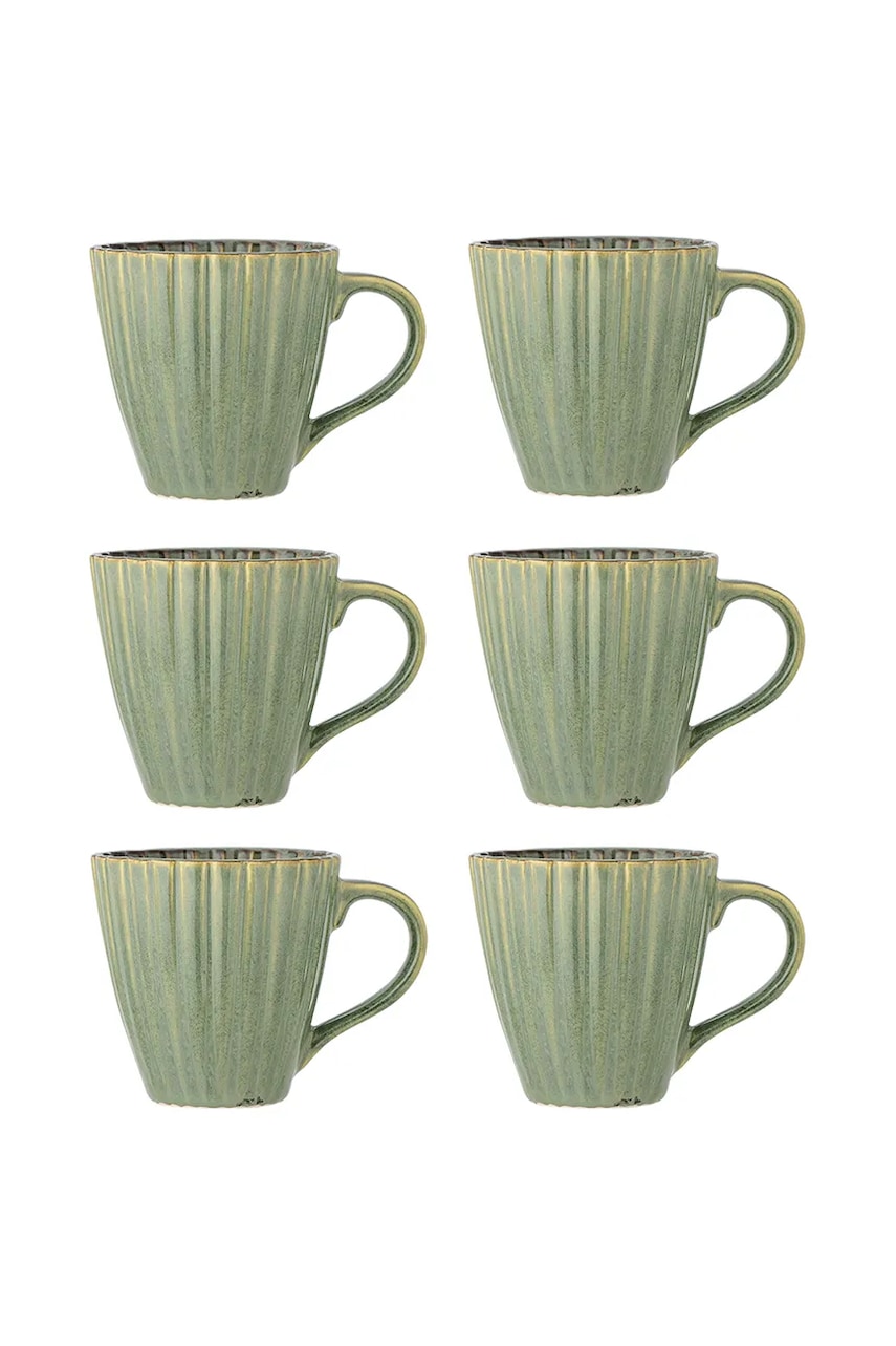 Bloomingville set căni Latina 220 ml 6-pack culoarea verde