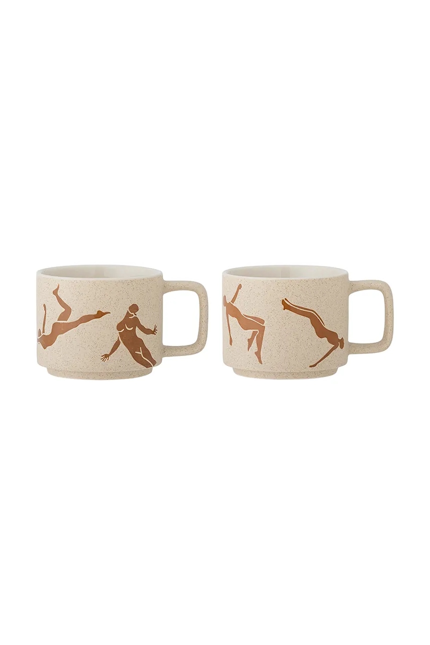 Bloomingville set cani Harlow 250 ml 2-pack culoarea bej Bloomingville set cani Harlow 250 ml 2-pack culoarea bej