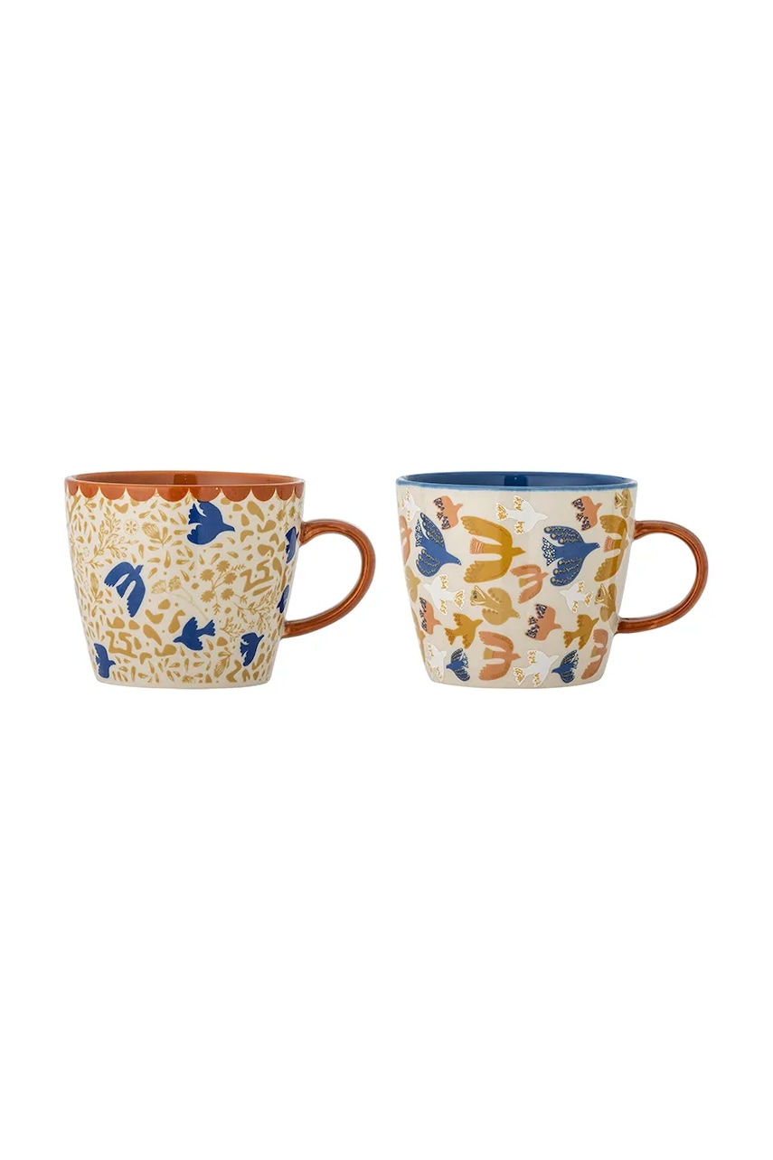 Bloomingville set căni Anniversary 9,5 x 8 cm 2-pack culoarea gri