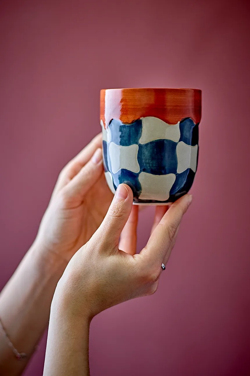 Σετ φλιτζάνια Bloomingville Check 375 ml 4-pack φωτογραφία