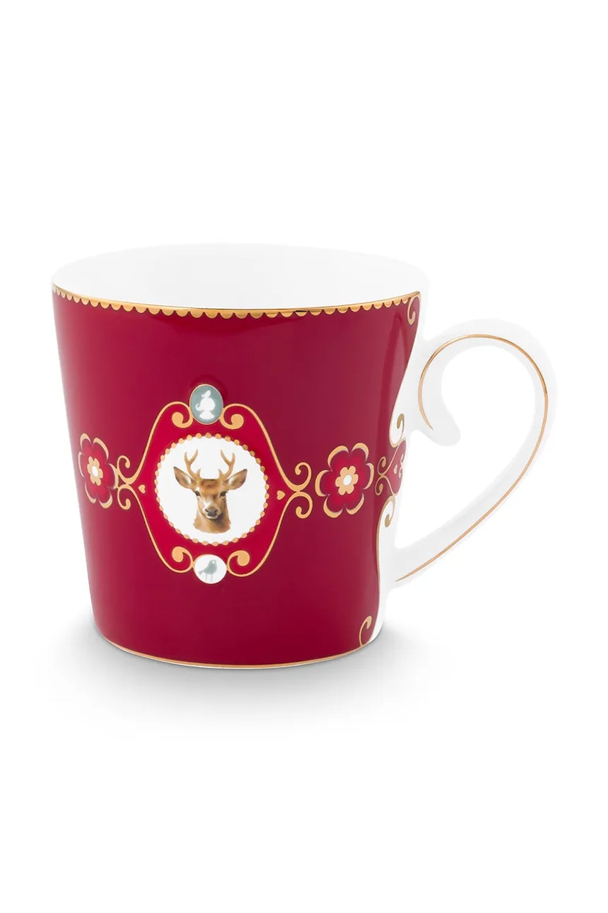 Pip Studio ceașcă Love Birds Medallion 300 ml culoarea roșu