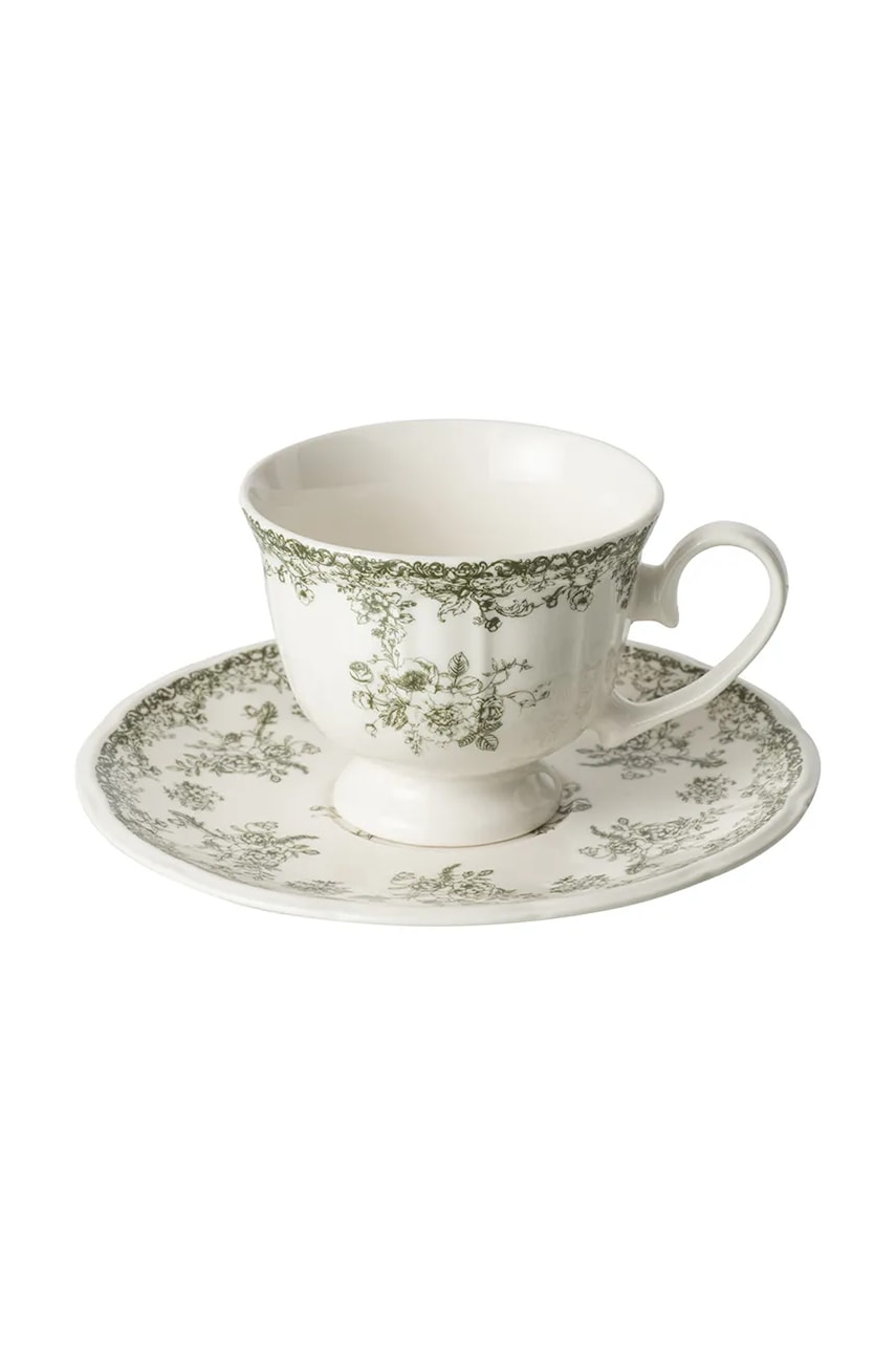 J-Line  šálka s podstavcom vyrobená z porcelánu 170 ml