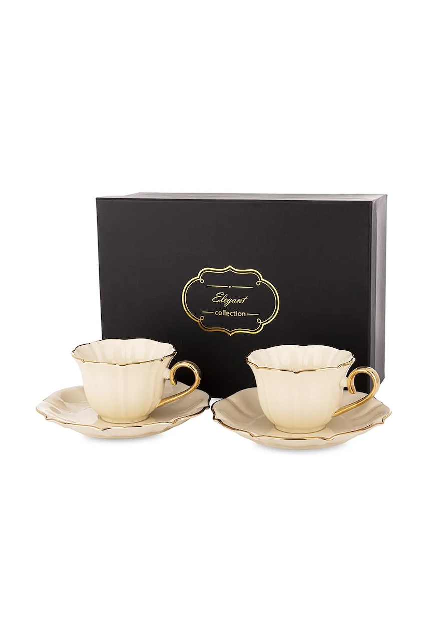 Levně Sada šálků S podšálkem z porcelánu 6,5 x 10 x 12,5 cm