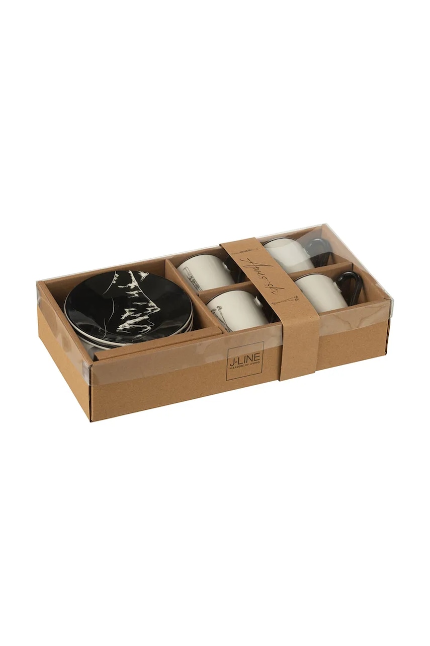 J-Line sada šálok s podstavcom z keramiky 11,2 x 11,2 x 6 cm