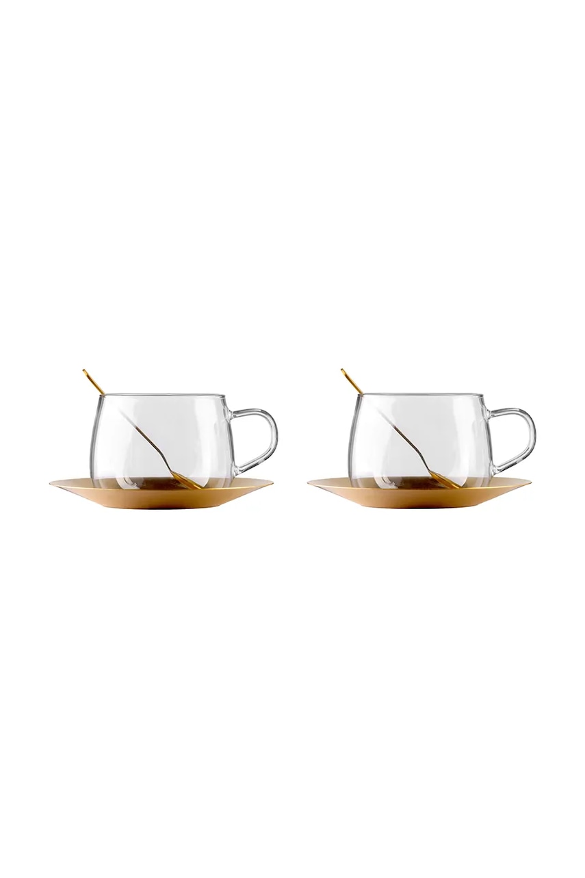 Vialli Design φλιτζάνι με μικρό πιάτο από βοριοπυριτικό γυαλί 400 ml 2286.