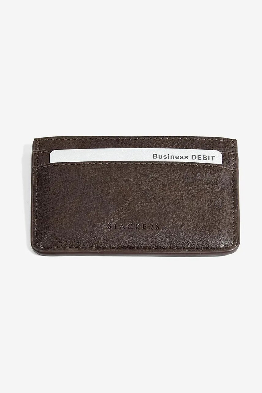 Stackers card-holder culoarea maro, 0