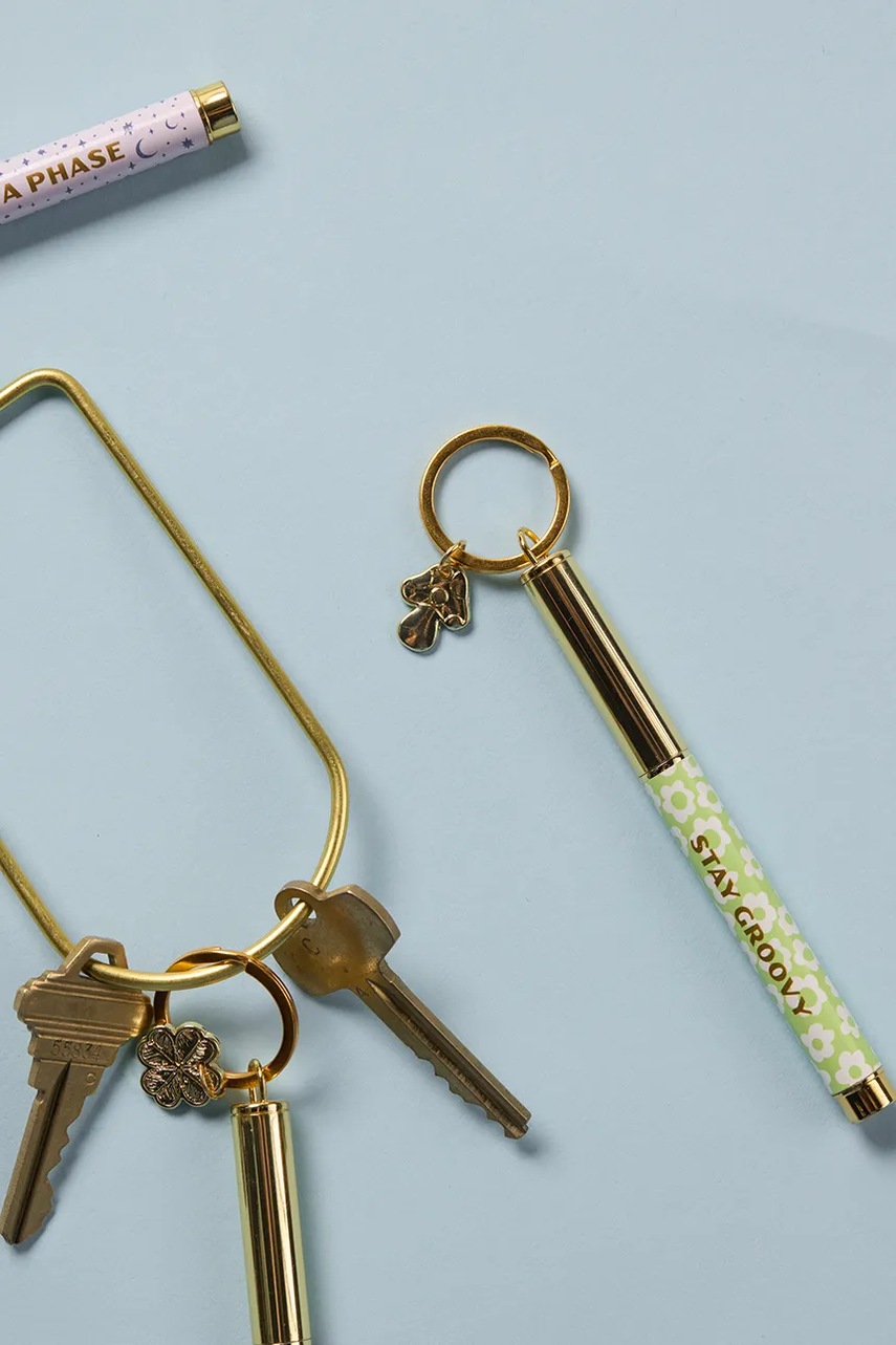 Μπρελόκ με στυλό Stay Groovy χρώμα: πράσινο φωτογραφία