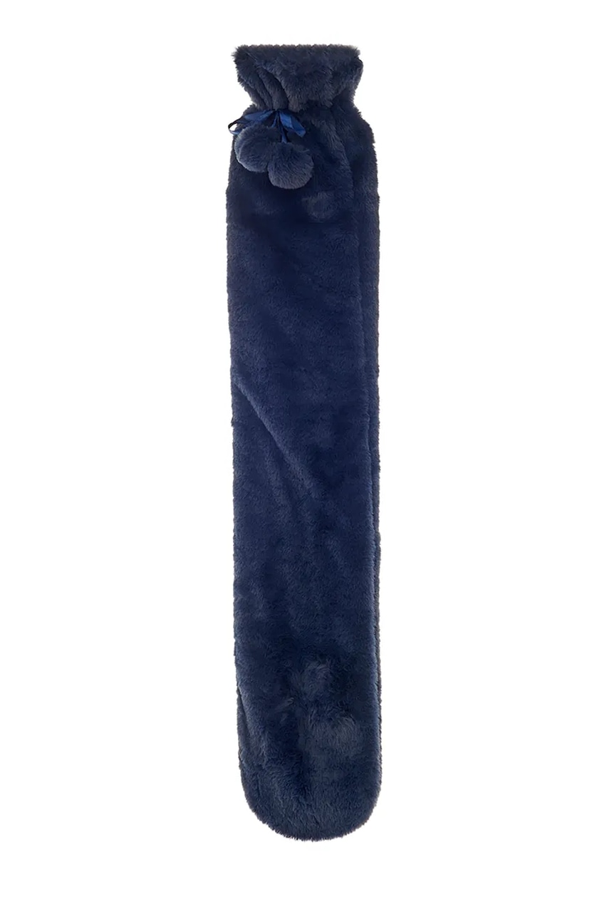 Aroma Home termos Faux Fur Long Hot Water Bottle culoarea bleumarin