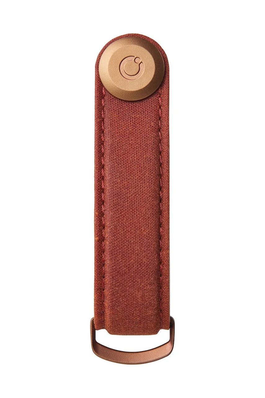 Levně Obal na klíče Orbitkey Waxed Canvas 8,5 cm červená barva