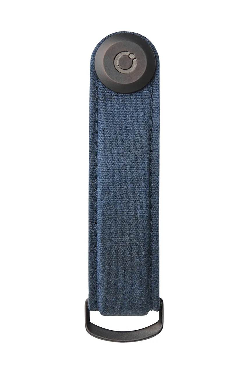 Levně Obal na klíče Orbitkey Waxed Canvas 8,5 cm modrá barva