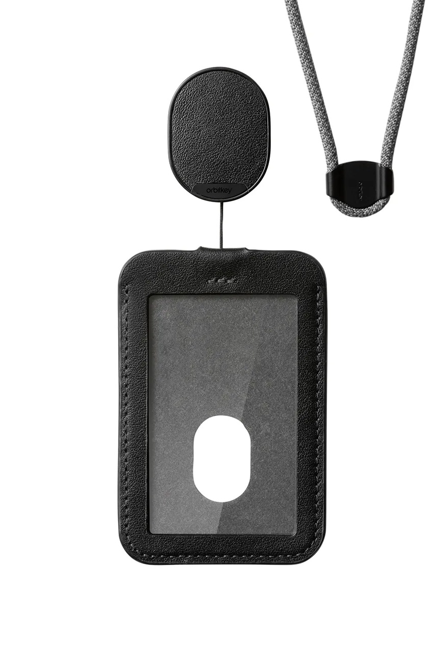 Θήκη κάρτας ταυτότητας με κορδόνι Orbitkey Card Holder 56 cm χρώμα: μαύρο φωτογραφία