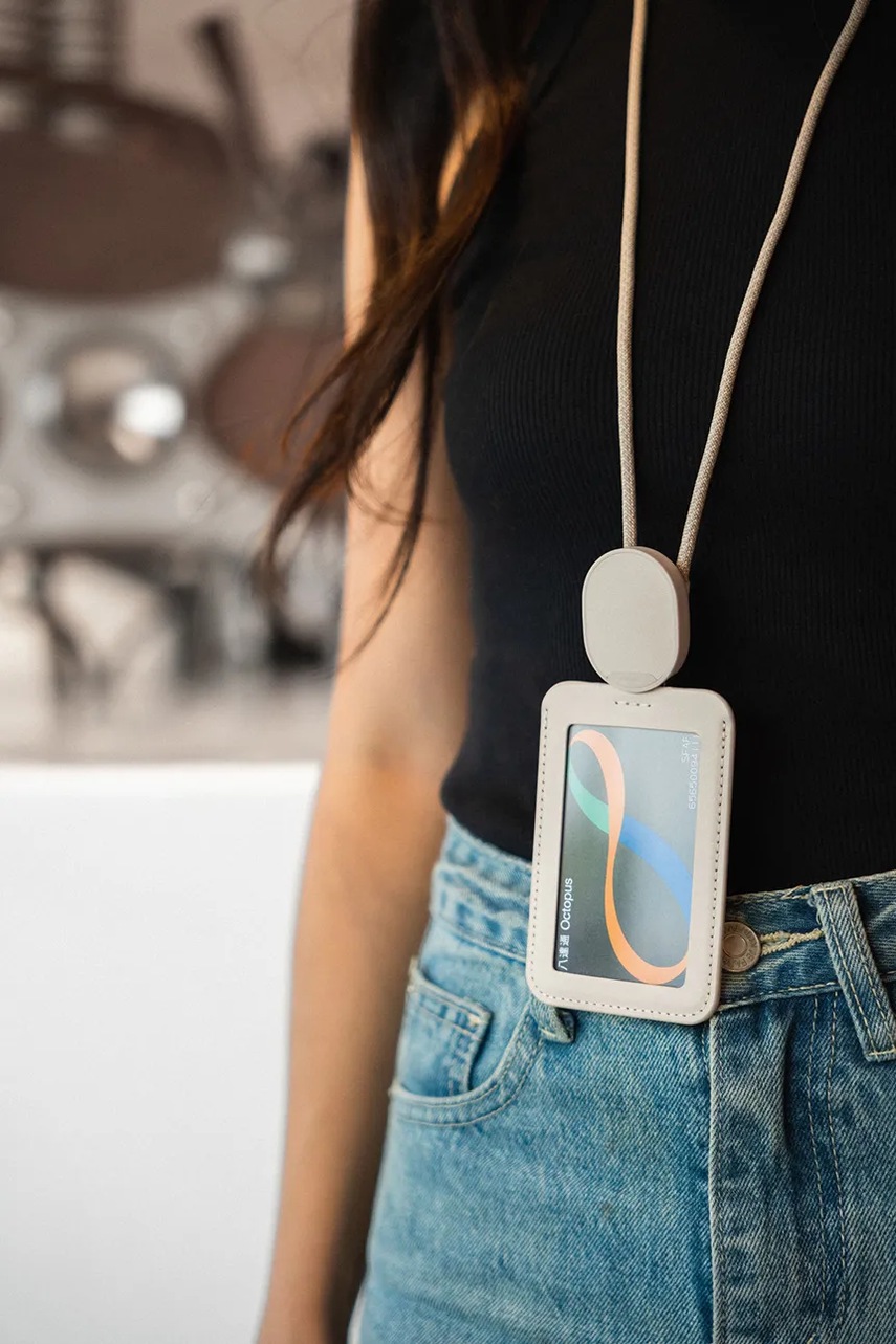 Θήκη κάρτας ταυτότητας με κορδόνι Orbitkey Card Holder 56 x 7 x 0,4 cm χρώμα: μπεζ φωτογραφία