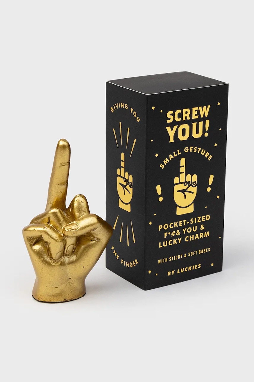 Luckies of London figurina decorativă Screw You 4,7 x 8,9 x 3 cm culoarea galben