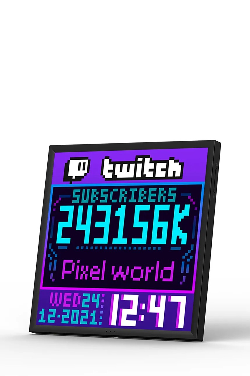 Levně Inteligentní pixelový LED displej Divoom Pixoo64 20 x 20 x 2,4 cm. černá barva