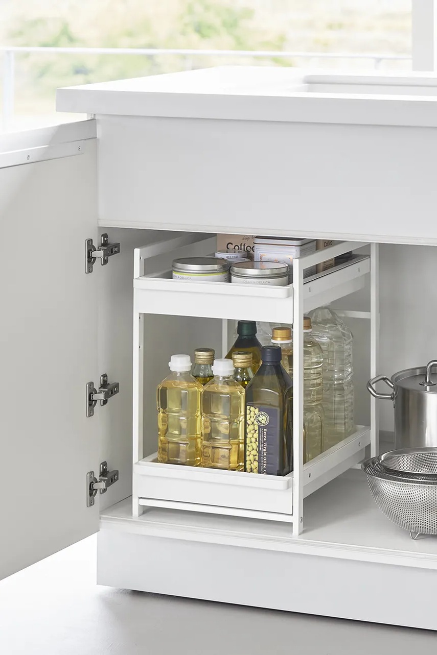 Οργανωτής για κάτω από τον νεροχύτη Yamazaki Tower 2 χρώμα: άσπρο φωτογραφία