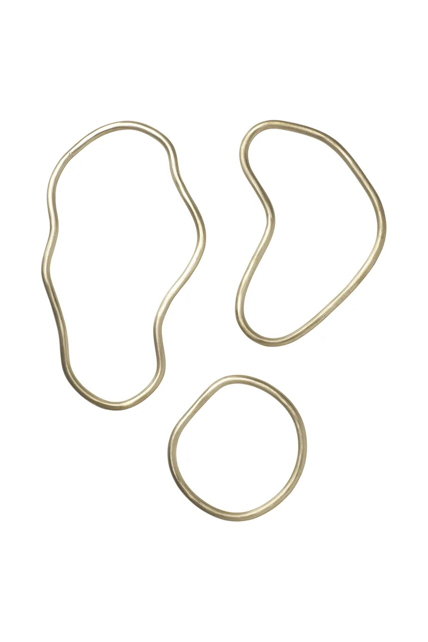 Levně Podložka na horké nádobí ferm LIVING Pond Trivets 3-pack žlutá barva