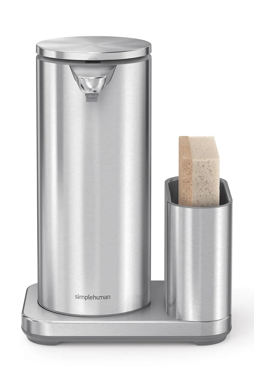 Simplehuman dozator fără atingere cu recipient cu burete Sensor Pump 414 ml culoarea gri