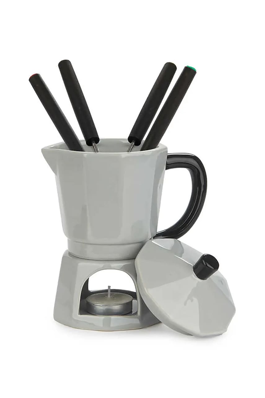 Levně Sada na fondue Balvi 16 cm šedá barva