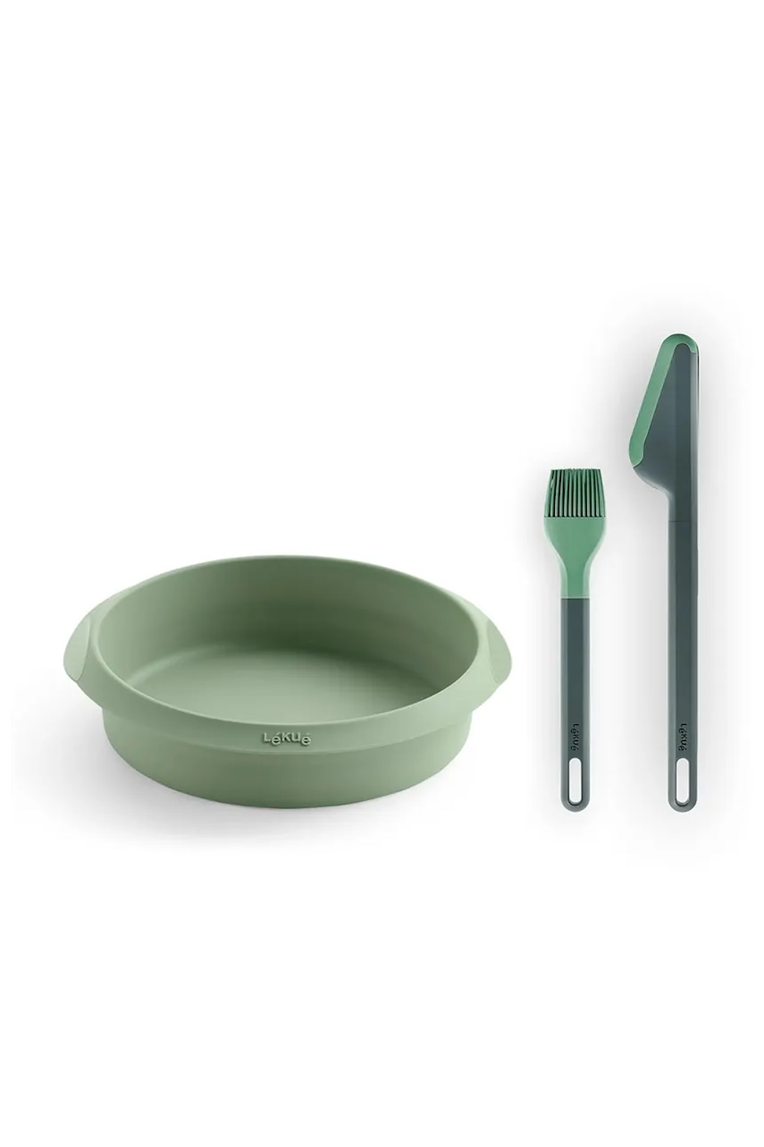 Lekue set accesorii bucătărie Air fryer Essential Kit 3-pack culoarea verde