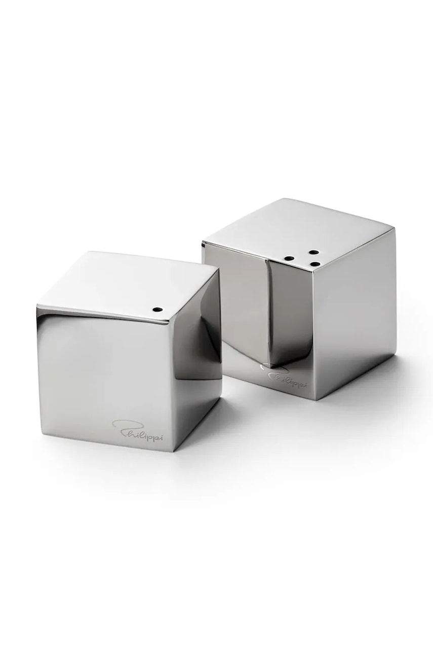Philippi solniță și piperniță Cube 3 x 3 x 3 cm culoarea gri